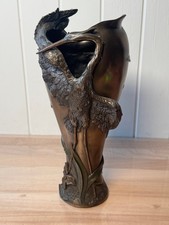 Vaso esculpido Veronese Art-Nouveau guindaste e libélula resina bronze fundido a frio  comprar usado  Enviando para Brazil