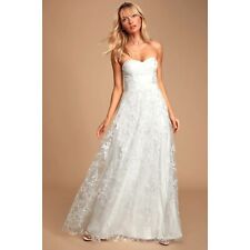 Vestido maxi Lulus marfim sem alças tamanho. Chuveiro de noiva festa jardim casamento S comprar usado  Enviando para Brazil