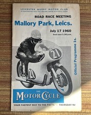 Mallory park programme for sale  COLCHESTER