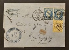 🇨🇵 FRANCE 1867 - Nice Cover From Roubaix To Leipzig 🇩🇪 comprar usado  Enviando para Brazil