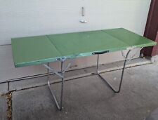 Mala de mesa de piquenique vintage retrô verde metal dobrável portátil acampamento MCM comprar usado  Enviando para Brazil