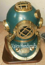 Capacete de mergulho em alto mar antigo ferro latão pesado marca da Marinha dos EUA V-18" mergulhadores comprar usado  Enviando para Brazil