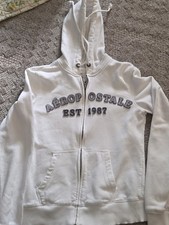 Moletom com capuz vintage Aeropostale zíper completo branco 1987 tamanho grande Preppy  comprar usado  Enviando para Brazil