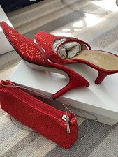 Red beaded slippers for sale  BARKING