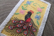Vtg peacock chenille for sale  Hamburg