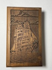 Vintage Lasercraft Barco Peso de Papel Gravado a Laser Nogueira Americana 5” X 3” comprar usado  Enviando para Brazil
