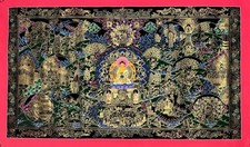Grande mandala de vida de buda tibetano rara pintada à mão pintura Thangka Om yoga comprar usado  Enviando para Brazil