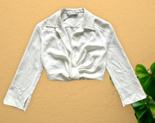 Usado, Novo Sem etiquetas!  Blusa ZARA Ecru Crop - Gola Branca M comprar usado  Enviando para Brazil