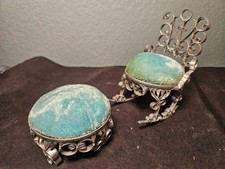 Cadeira de balanço e escabelo de metal arte vagabundo lata casa de bonecas comprar usado  Enviando para Brazil