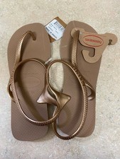 Novas sandálias HAVAIANAS FLASH URBAN OURO ROSA FEMININAS TAMANHO EUA 9-10 novas com etiquetas comprar usado  Enviando para Brazil
