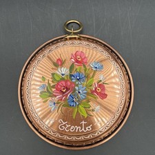 Decoração de parede de bolo de cobre martelado sólido vintage molde gelatina, flores pintadas à mão comprar usado  Enviando para Brazil