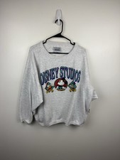 Moletom Vintage Disney Studios Mickey Mouse Cinza Gola Redonda Tamanho XL comprar usado  Enviando para Brazil