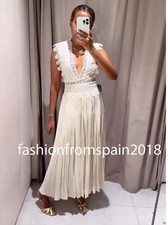 ZARA NEW WOMAN MIDI ZW COLLECTION KORONKOWA SUKIENKA Z PASKIEM ECRU XS-L 6895/249/712, używany na sprzedaż  Wysyłka do Poland