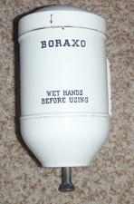 Dispensador de sabão em pó vintage de parede de bóraxo para postos de gasolina porcelana branca comprar usado  Enviando para Brazil