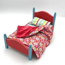 Cama de madeira escala 1/6 para boneca 10" ou conjunto de cama de pelúcia feito à mão UpCycled comprar usado  Enviando para Brazil