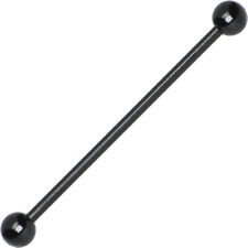 Aço Cirúrgico Preto Anodizado de Titânio 14G Industrial Piercing Barbell 316L comprar usado  Enviando para Brazil