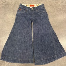 Jeans vintage Y2K nível 99 Newport perna larga alargamento lavagem escura boho chique 27 comprar usado  Enviando para Brazil