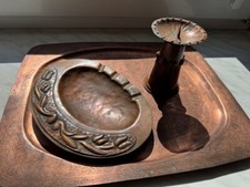 Zestaw mosiężny, ładna taca dekoracyjna Dekoracyjna popielniczka i świecznik na sprzedaż Zestaw mosiężny, ładna taca dekoracyjna Dekoracyjna popielniczka i świecznik na sprzedaż  PL