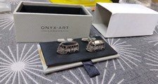 Onyx art cufflinks for sale  EXETER
