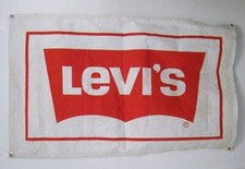 BANNER/PLACA PUBLICITÁRIA LOGOTIPO VERMELHO LEVI'S 36" X 58" DISPLAY DE LOJA DE LONA  comprar usado  Enviando para Brazil