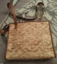 Woven straw handbag for sale  LEEDS