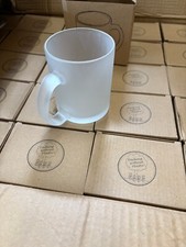 Glastasse weiß gefrostet gebraucht kaufen  Wöllstein