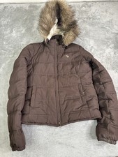 Jaqueta de pele sintética vintage Y2K Abercrombie & Fitch feminina tamanho grande marrom comprar usado  Enviando para Brazil