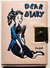 Notebook Vintage 1950 Rabo de Cavalo "Dear Diary" Medalhão Diário Rosa 5,5" X 4" comprar usado  Enviando para Brazil