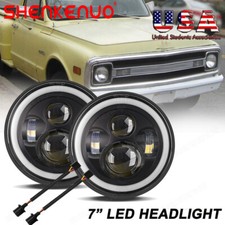 Par de Farol Led Redondo 7" H4-H13 Lâmpada Hi/Lo para Chevy C10 C20 C30 G10 G20 K10 comprar usado  Enviando para Brazil