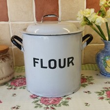 Vintage enamel flour for sale  SWAFFHAM