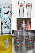 Branded beer glasses for sale  LONDON