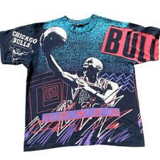Camisa masculina vintage anos 90 Michael Jordan AOP Chicago Bulls Magic Johnson tamanho GG comprar usado  Enviando para Brazil
