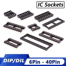Soquetes DIP/DIL IC soquete chip pino redondo/plano DIL 6-8-14-16-18-20-24-28-32-40 pinos, usado comprar usado  Enviando para Brazil