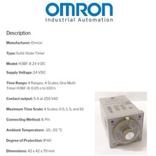 Novo OMRON H3BF-8 H3BF8 Din Temporizador Analógico / Relé de Tempo / Temporizador de Estado Sólido 24V DC  comprar usado  Enviando para Brazil