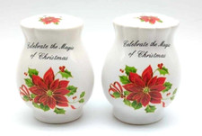 Shaker de sal e pimenta vintage anos 90 comemorar feriado mágico Natal Poinsétia comprar usado  Enviando para Brazil