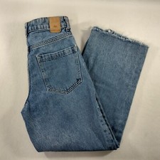 Jeans jeans feminino Zara perna larga cintura alta corte azul tamanho 4 comprar usado  Enviando para Brazil