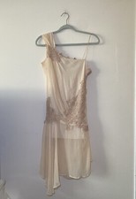 Mini vestido aplique floral Foley & Corinna rosa claro mistura de seda transparente X-pequeno  comprar usado  Enviando para Brazil