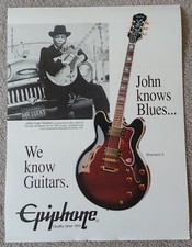 1991 JOHN LEE HOOKER Mr Lucky Guitarra EPIPHONE Na Loja PÔSTER PROMOCIONAL Sheraton II comprar usado  Enviando para Brazil