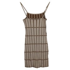 Mini vestido Jacquemus La Robe Maille Malha marrom viscose feminino ocre tamanho 36 comprar usado  Enviando para Brazil