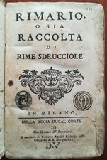 Argelati, Rimario o sia Raccolta di rime sdrucciole. Milano 1753, Completo, usado comprar usado  Enviando para Brazil