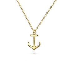 Colar pingente âncora barco náutico minimalista banhado a ouro 14K prata 16", usado comprar usado  Enviando para Brazil