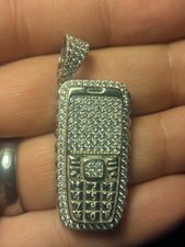 Usado, Pingente grande de prata esterlina para celular hip hop bling comprar usado  Enviando para Brazil