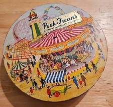 Vintage Peek Frean & Co Fair Carousel Rides People Caixa de Lata Redonda Londres Inglaterra comprar usado  Enviando para Brazil