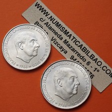 @@ESTRELLA TRUCADA REPRODUCCION@@ 100 PESETAS 1966 * 69 PALO RECTO y CURVO plata comprar usado  Enviando para Brazil
