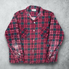 Camisa vintage anos 50 estampada xadrez algodão desgastado flanela sanforizada tamanho médio comprar usado  Enviando para Brazil