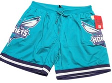 Shorts de basquete Charlotte malha azul com logotipo Hornets e cordão - Grande comprar usado  Enviando para Brazil