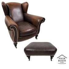 Leather armchair ottoman for sale  Lake Worth