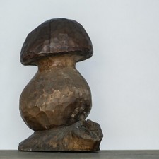Big Handcarved Wood Mushroom - Home Decor Vintage Brutalist  - Popular Art 1950 comprar usado  Enviando para Brazil
