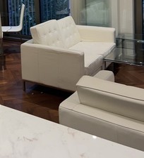 White leather sofa for sale  LONDON