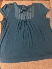 Blusa American Eagle Outfitters tamanho XL azul-petróleo manga curta botão amarrar corda casual comprar usado  Enviando para Brazil